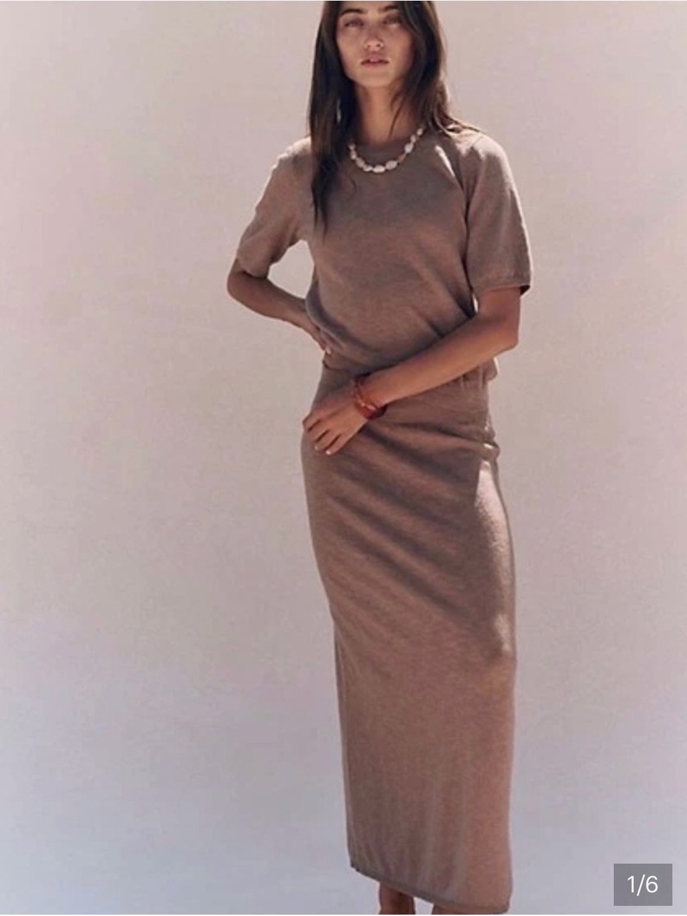 Free People Cotton Linen Knit Top and Maxi Set Size Small NWT
